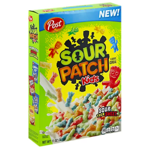 photo of sour patch kids cereal box