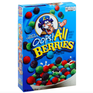 photo of oops all berries cereal box