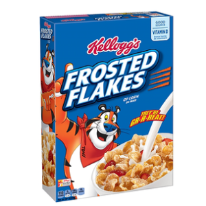 photo of frosted flakes cereal box